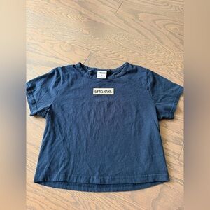 Gymshark crop top shirt navy blue size medium work out
